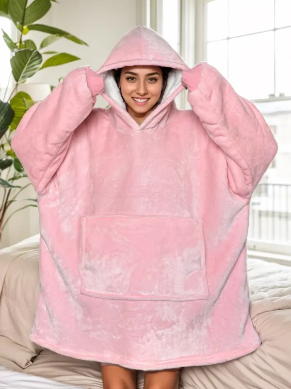 Home Wear Thick Loose Wearable Flannel Blanket sold by Allegra K