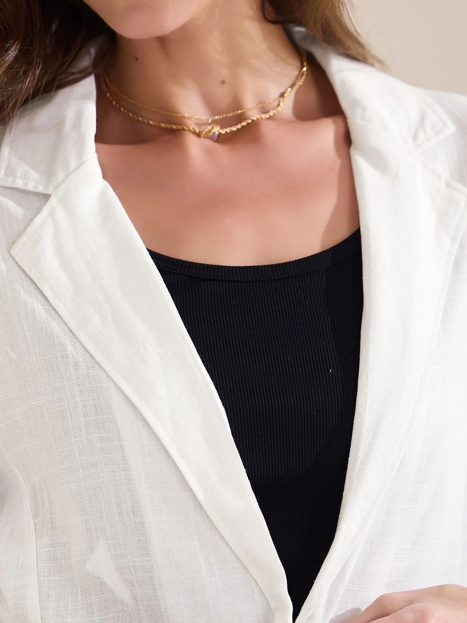 Solid Color 3/4 Sleeves One Button Notched Lapel Blazer sold by Allegra K product image thumbnail 4