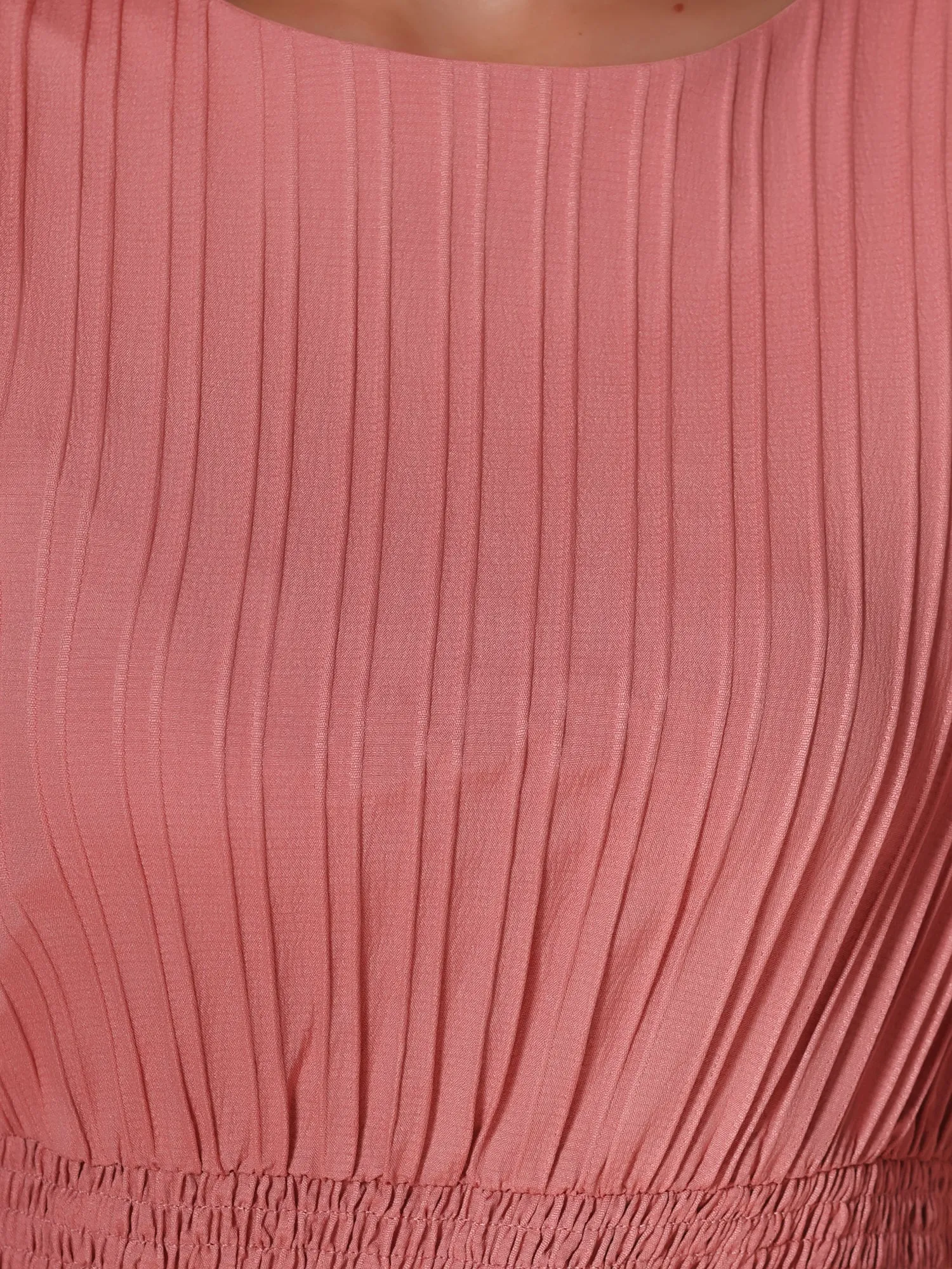 Textured Short Sleeve Smocked Wasit A-Line Midi Dress sold by Allegra K product image thumbnail 4