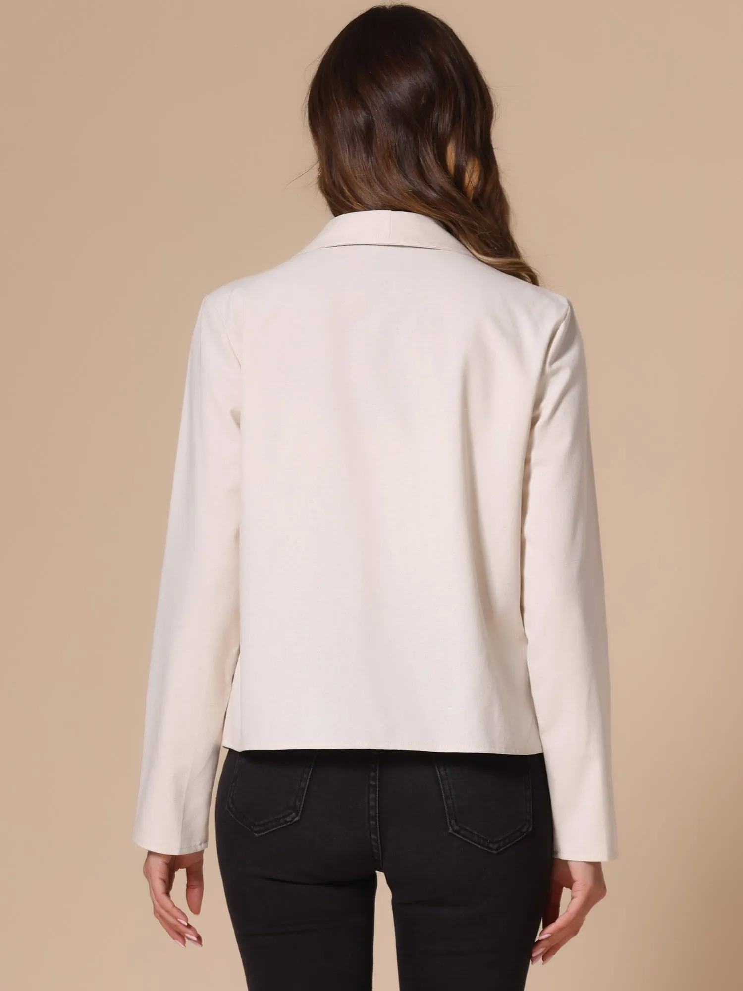 Open Front Collared Long Sleeve Casual Dressy Jacket sold by Allegra K product image thumbnail 2