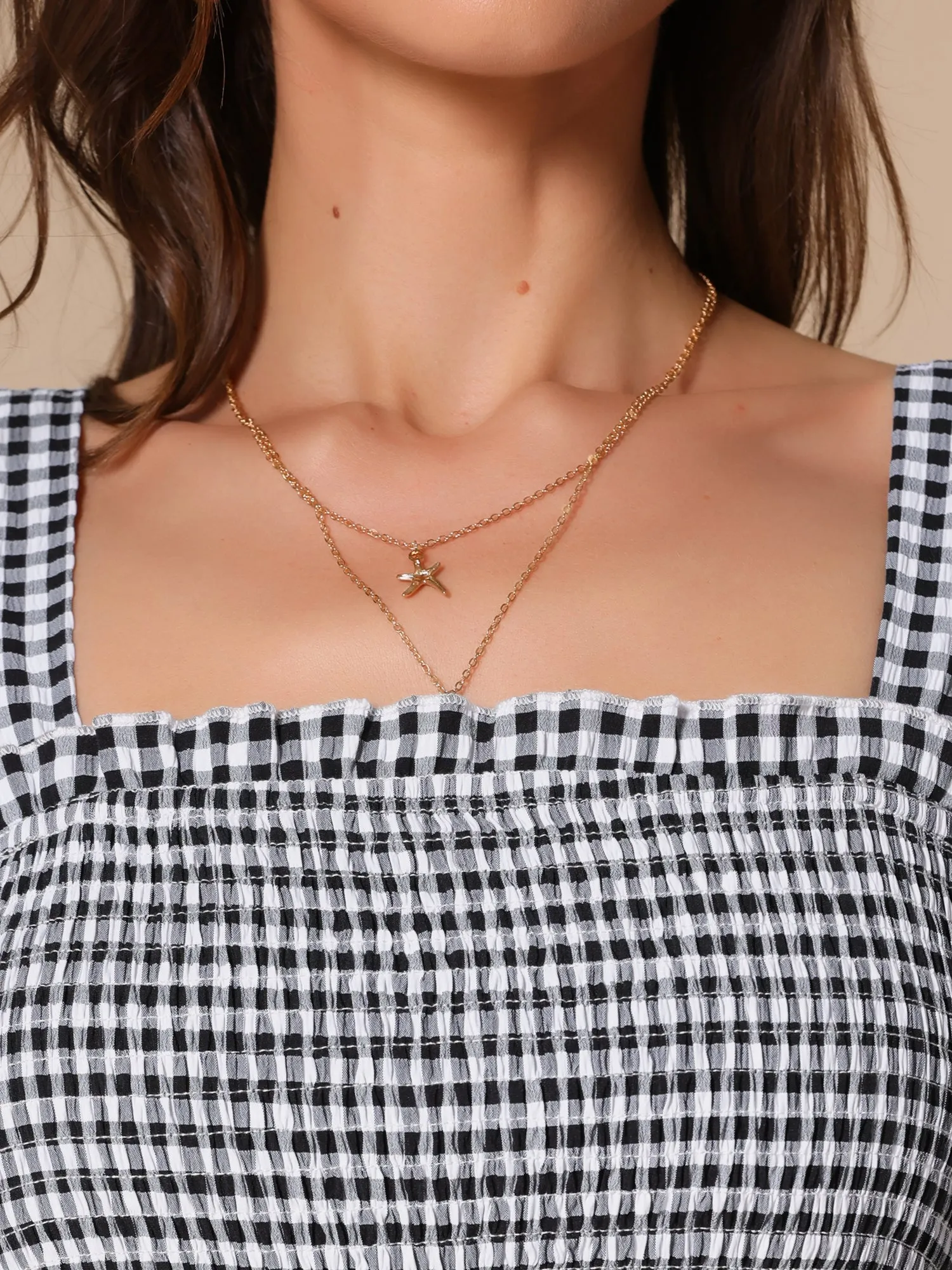 Gingham Sleeveless Flowy A-Line Tiered Hem Smocked Midi Dress sold by Allegra K product image thumbnail 3