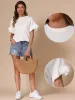 Waffle Knit Crew Neck Ruffle Sleeves Textured Blouse sold by Allegra K