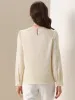 Chain Key Hole Puff Long Sleeves Work Blouse sold by Allegra K