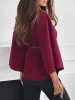 Mock Neck Belted Solid Color Cape Coat sold by Allegra K