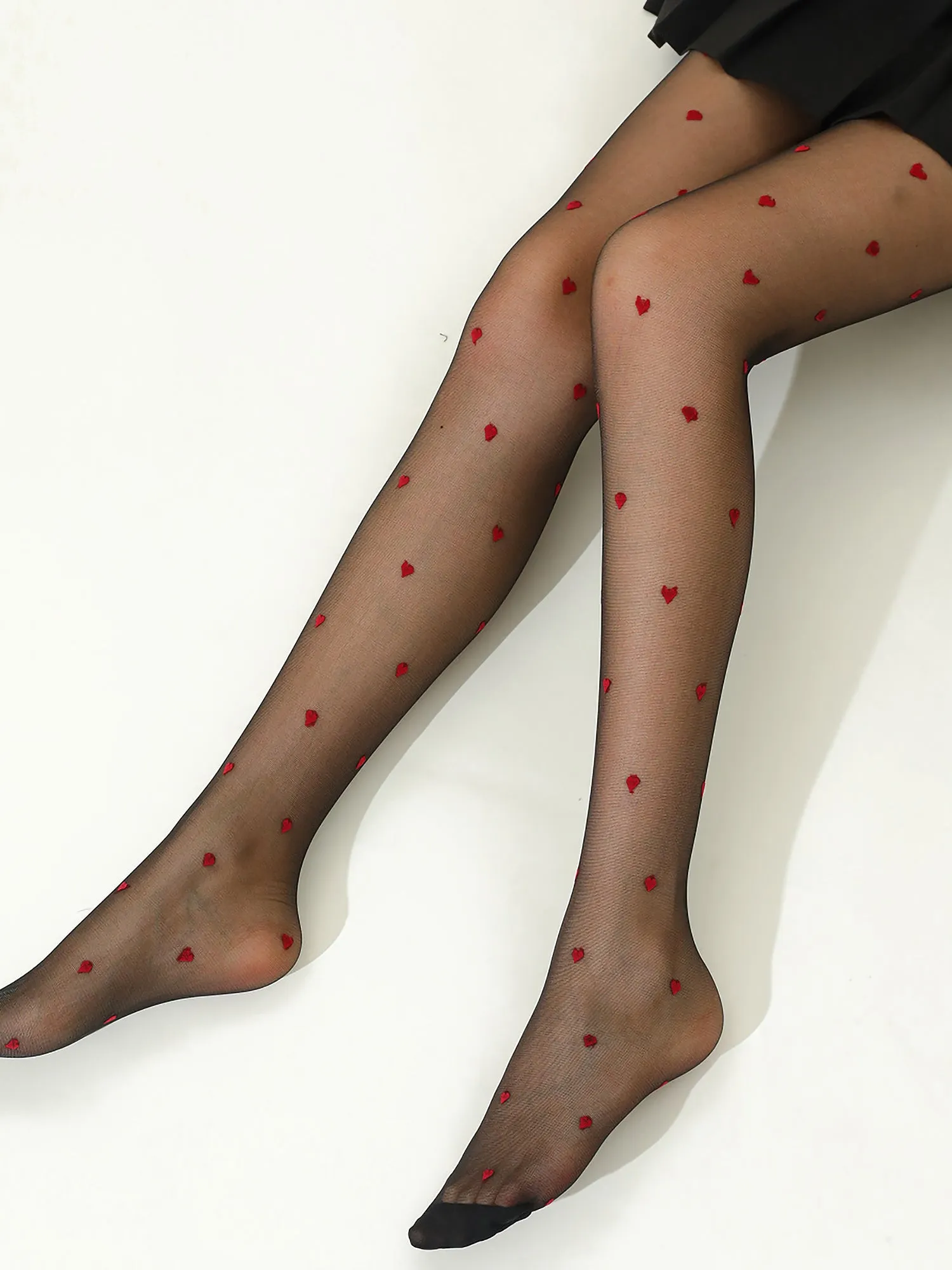 2 Pairs Red Heart 15D Stockings Pantyhose sold by Allegra K product image thumbnail 5