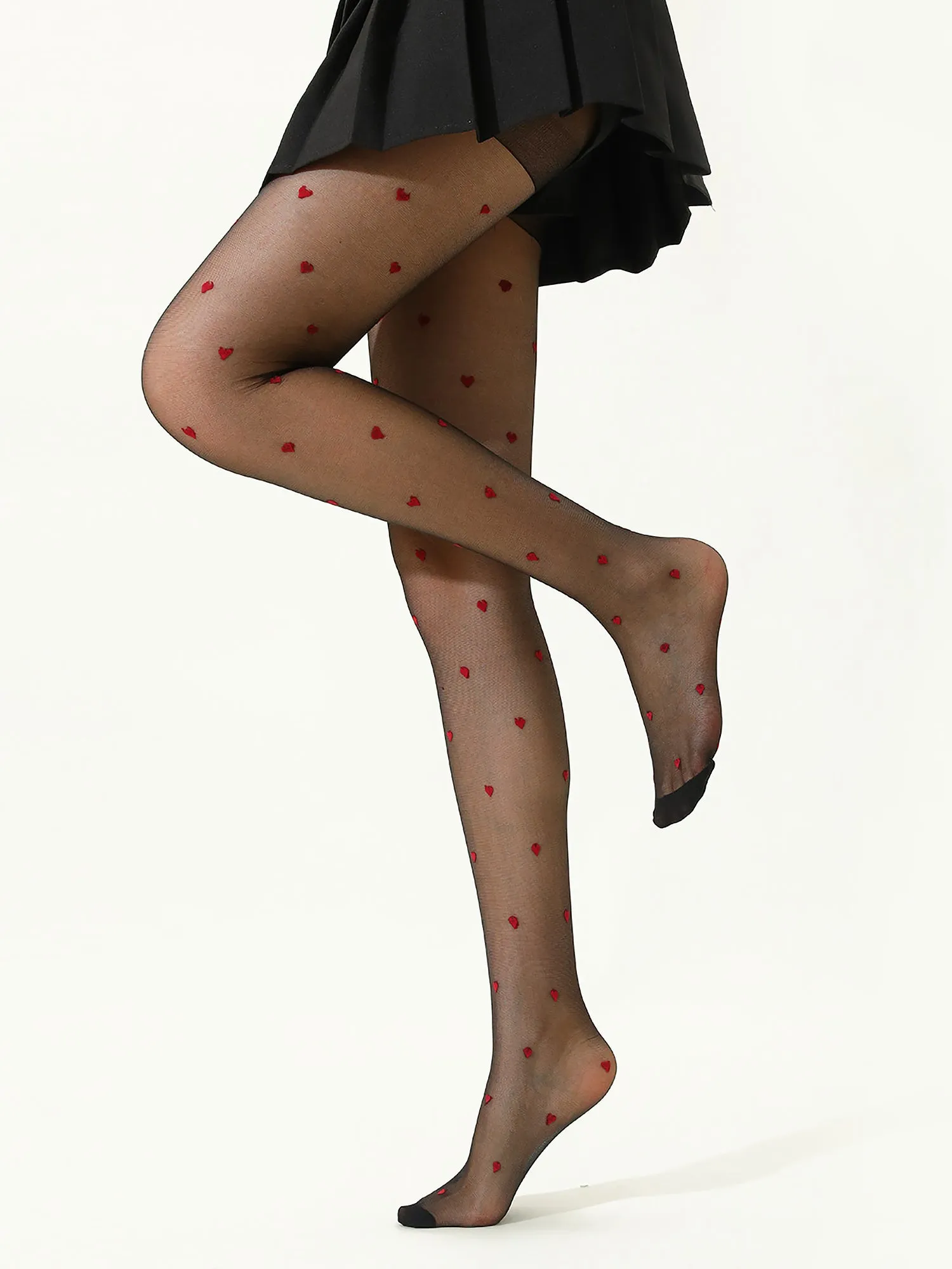 2 Pairs Red Heart 15D Stockings Pantyhose sold by Allegra K product image thumbnail 4