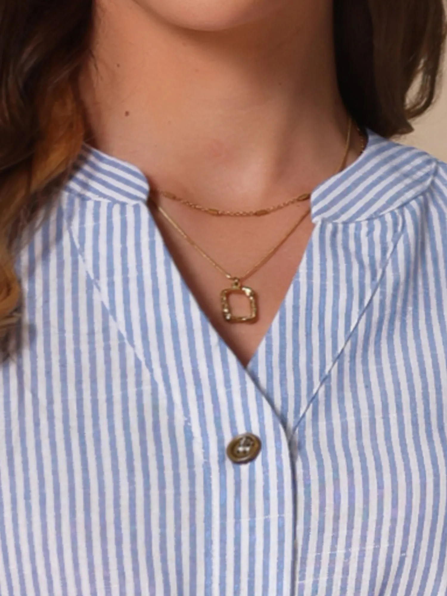 Striped Sleeveless Ruffle Midi A-Line Shirt Dress sold by Allegra K product image thumbnail 4