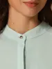 Solid Stand Collar Ruffle Sleeve Casual Blouse sold by Allegra K