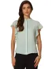 Solid Stand Collar Ruffle Sleeve Casual Blouse sold by Allegra K