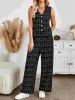 2 Pieces Tweed Plaid Sleeveless Vest & Wide Leg Pants Set sold by Allegra K