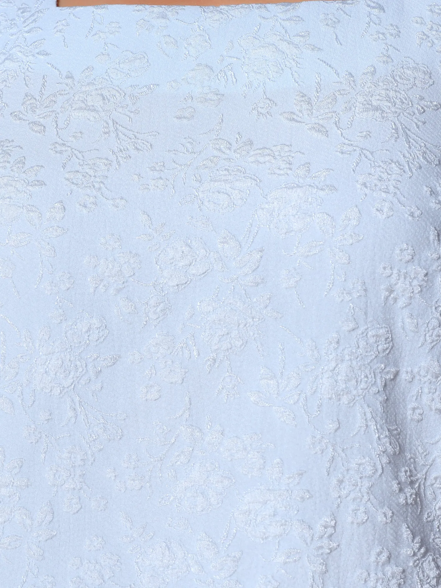 Square Neck Short Sleeve Floral Textured Blouse sold by Allegra K product image thumbnail 4