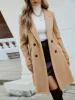 Versatile with Side Pockets Solid Color Double Breasted Mid-Length Pea Coat sold by Allegra K