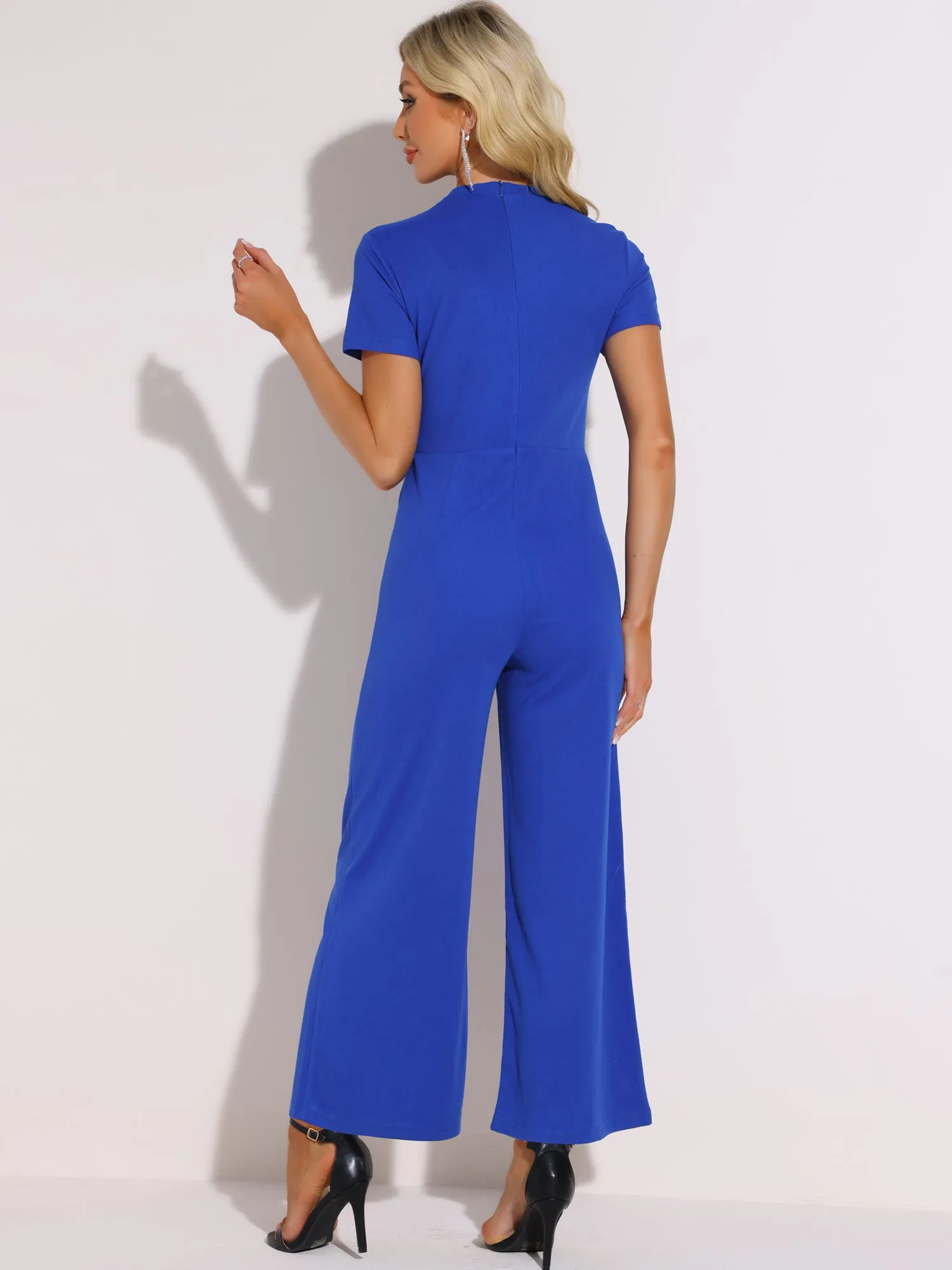One Piece Crew Neck Mesh Sheer Wide Leg Jumpsuit sold by Allegra K product image thumbnail 2