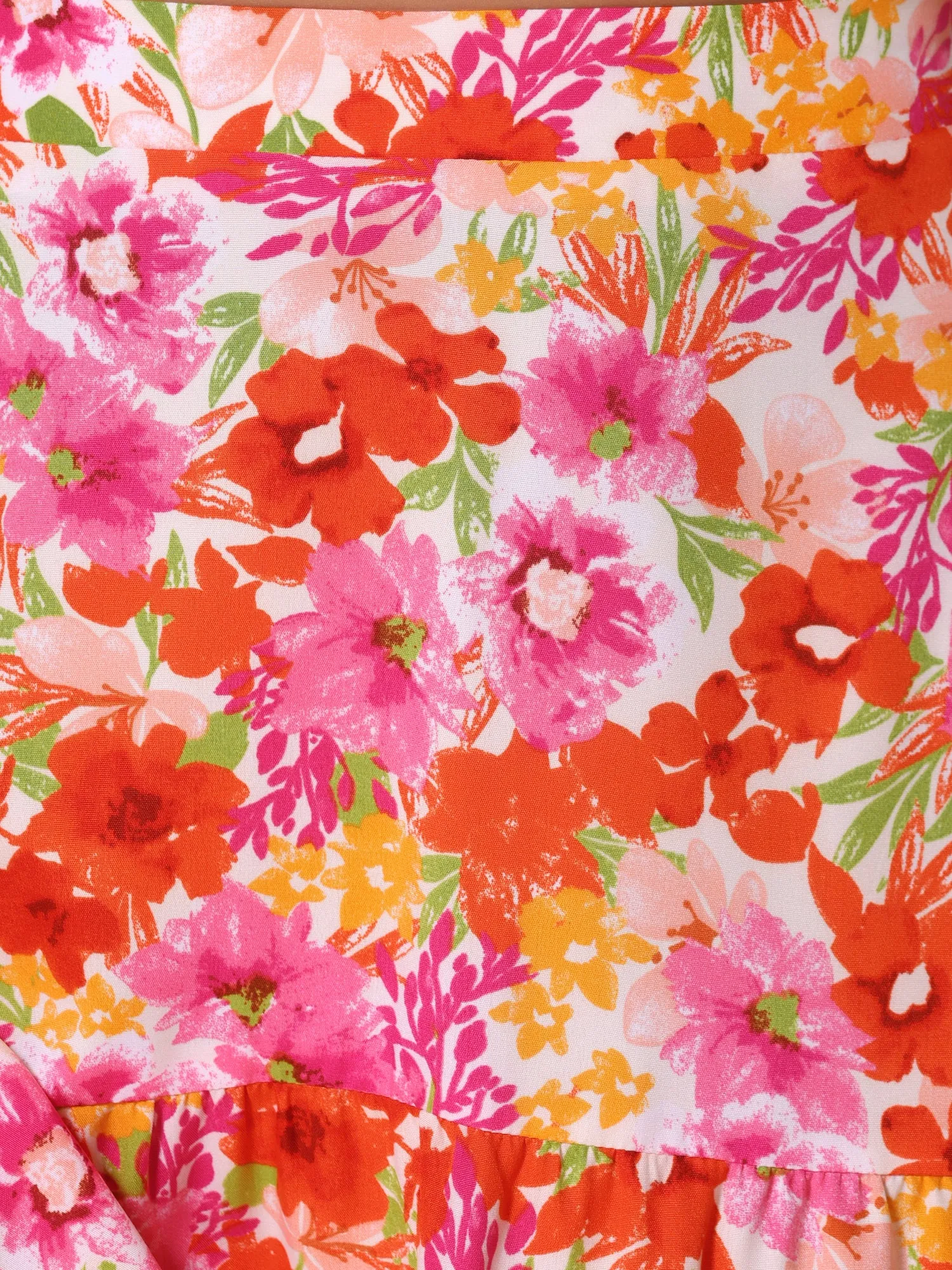 Floral Elastic Waist Irregular Hem Midi Skirt sold by Allegra K product image thumbnail 4