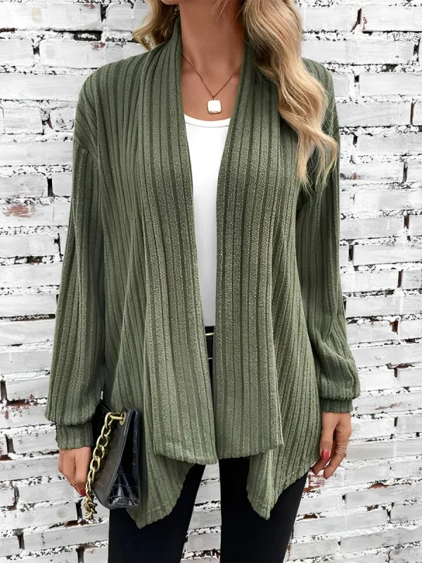 Long Sleeve Solid Color Open Front Cardigants sold by Allegra K