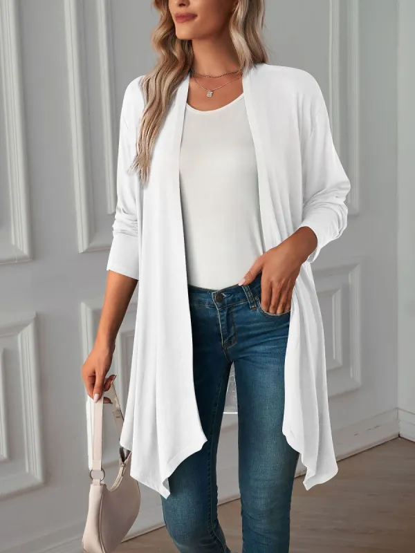 Solid Color Long Sleeve Open Front Cardigants sold by Allegra K