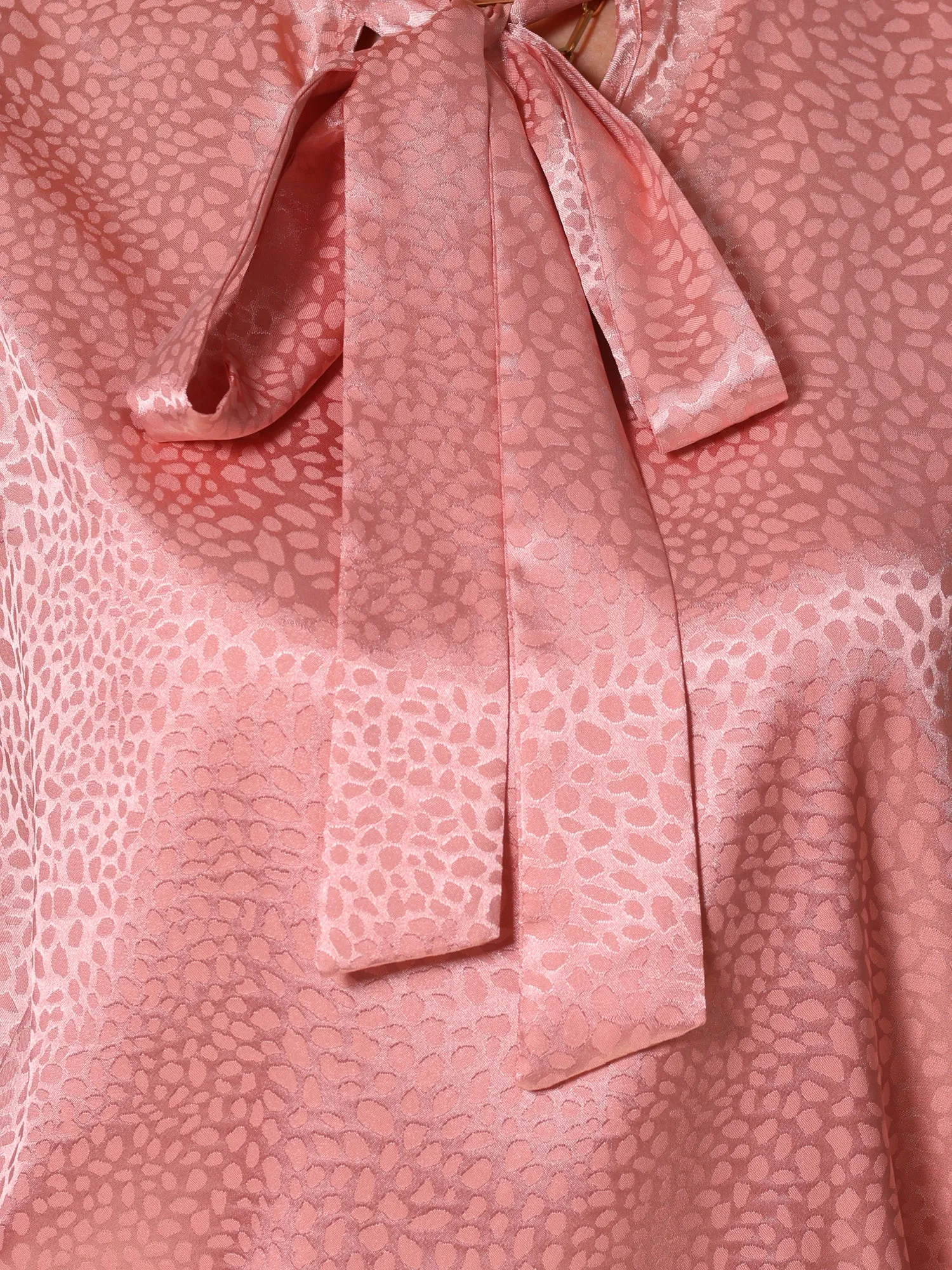 Ruffled Cap Sleeve Leopard Satin Blouse sold by Allegra K product image thumbnail 4