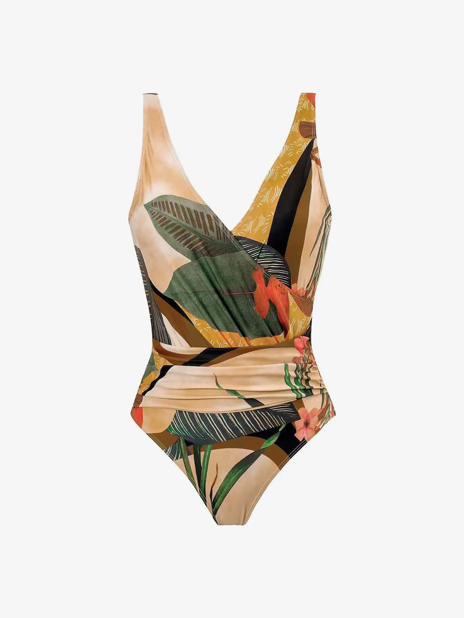 2 Pieces Printed Lace- Up Swimsuit & Wrap Maxi Skirt Cover Ups Set sold by Allegra K product image thumbnail 2