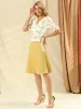 Floral Belted Puff Sleeve V Neck Peplum Chiffon Wrap Blouse sold by Allegra K