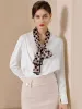 Polka Dot Print Headband Long Silky Scarf sold by Allegra K
