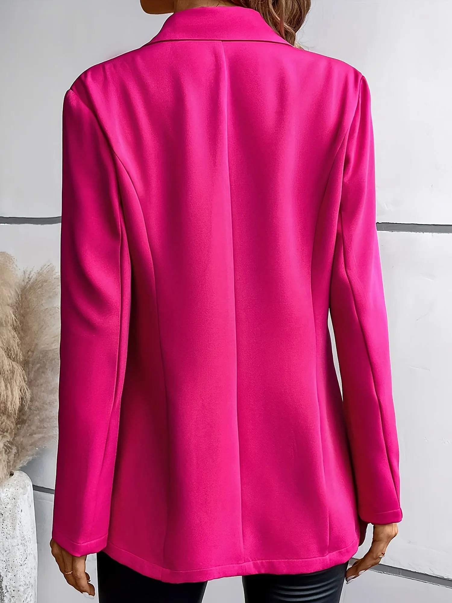 Classic Tailored Notched Lapel Singel Button Long Sleeves Work Blazer sold by Allegra K product image thumbnail 3