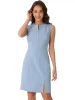 Sleeveless Round Neck Slit Work Office Midi Dress sold by Allegra K