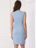 Sleeveless Round Neck Slit Work Office Midi Dress sold by Allegra K