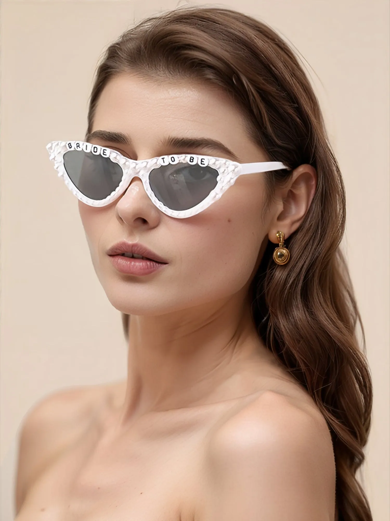 Faux Pearl Decor Wedding Sunglasses sold by Allegra K