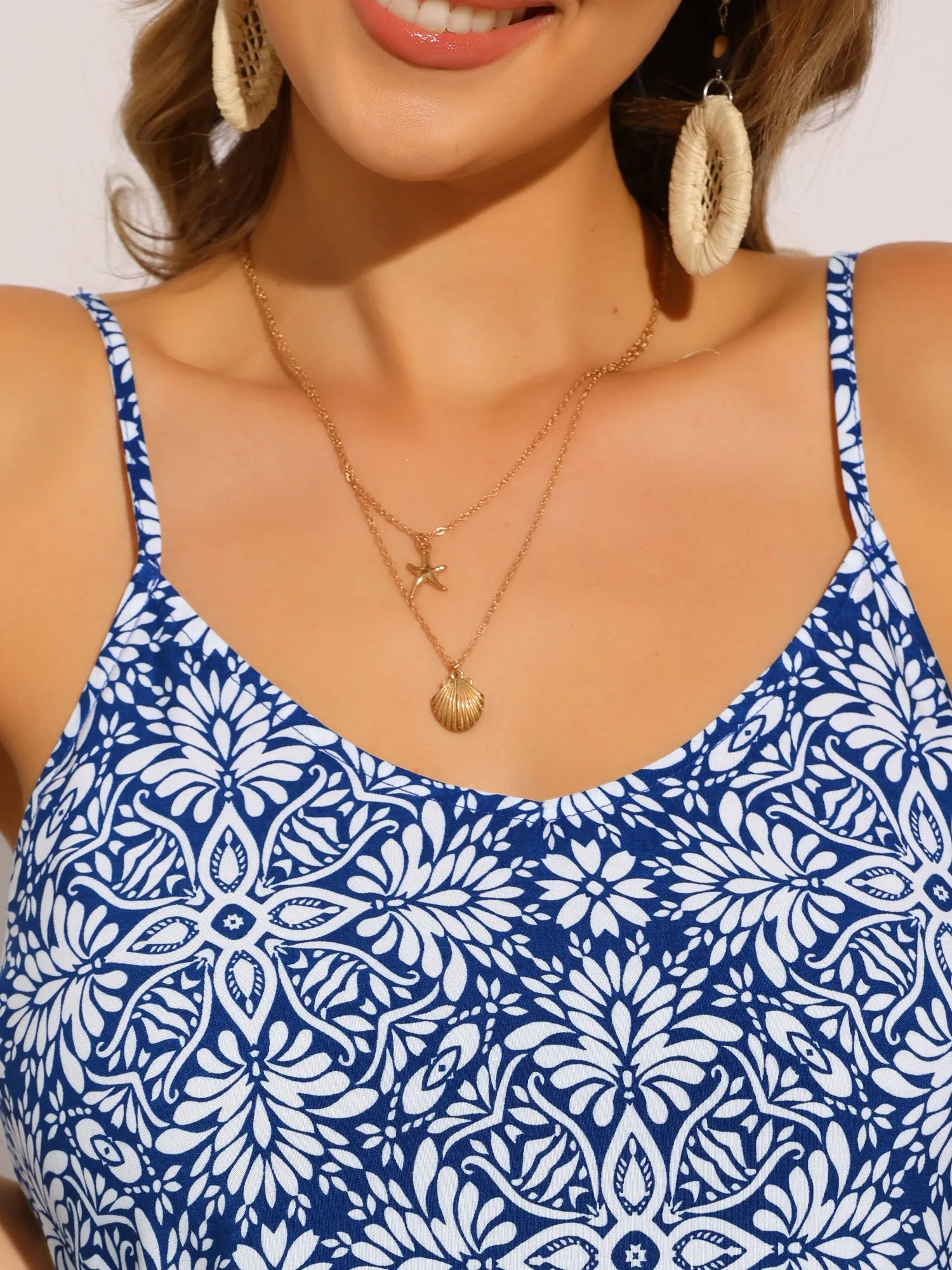 Casual Floral Printed Spaghetti Strap Boho Beach Dress sold by Allegra K product image thumbnail 4