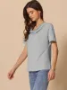 Cowl Neck Short Sleeve Casual Stretchy Blouse sold by Allegra K