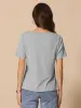 Cowl Neck Short Sleeve Casual Stretchy Blouse sold by Allegra K