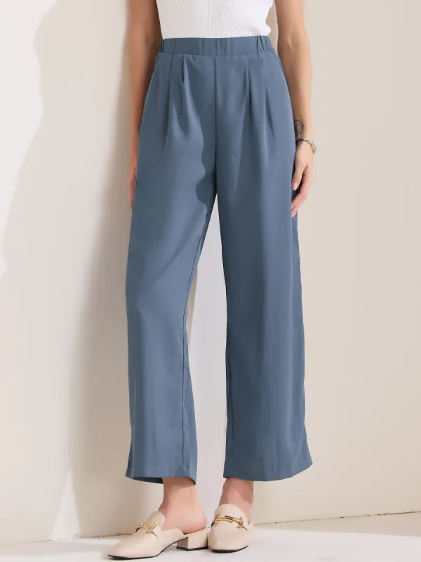 Dressy Casual Wide Leg Pocketed Business Work Suit Pants sold by Allegra K