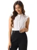 Ruffles Mock Neck Cap Sleeve Button Down Bodysuit sold by Allegra K