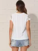 Lace Short Sleeve Textured Casual Blouse sold by Allegra K
