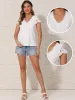 Lace Short Sleeve Textured Casual Blouse sold by Allegra K