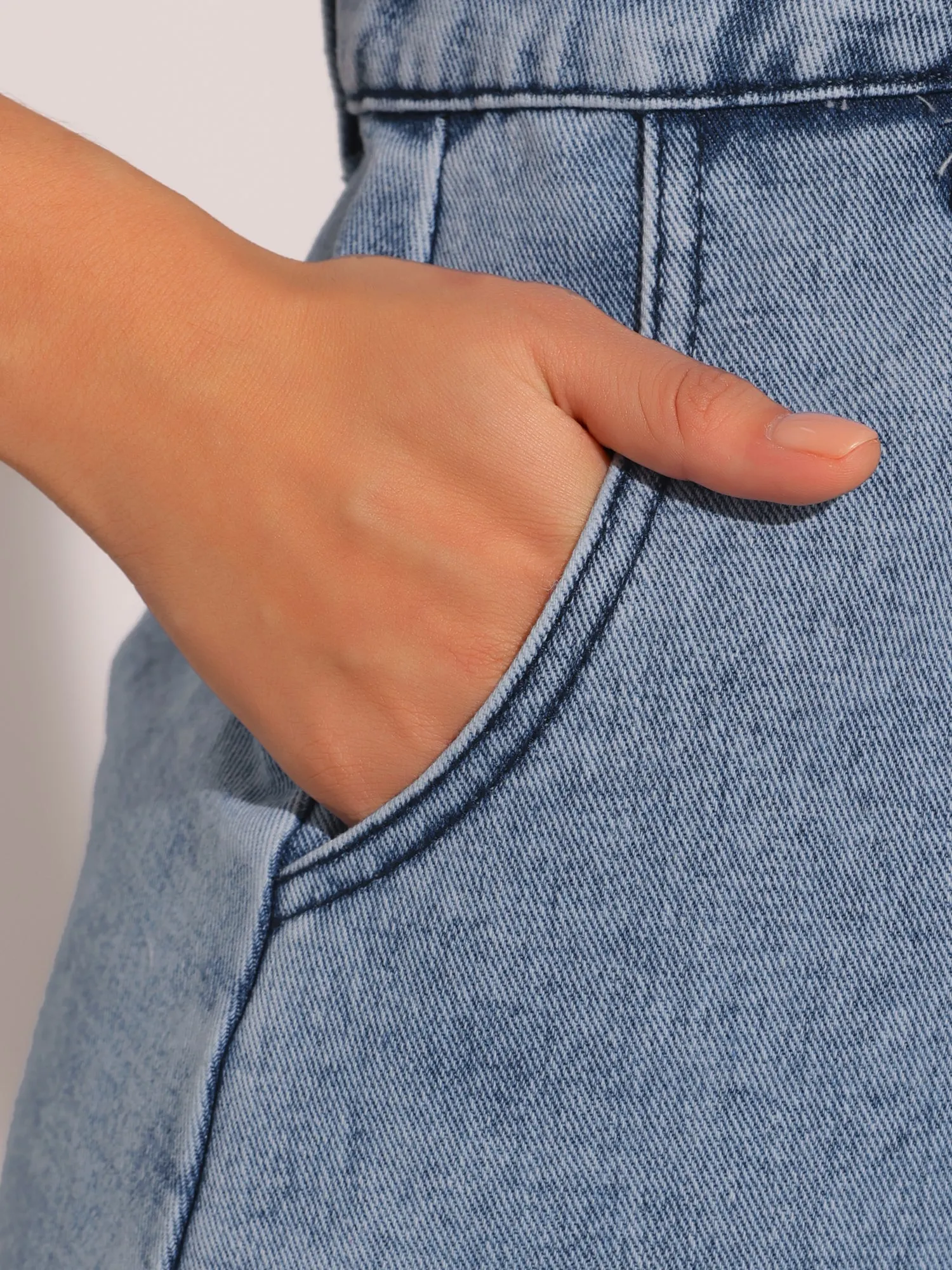 Sleeveless Denim Button Down Pocketed Mini Dress sold by Allegra K product image thumbnail 4