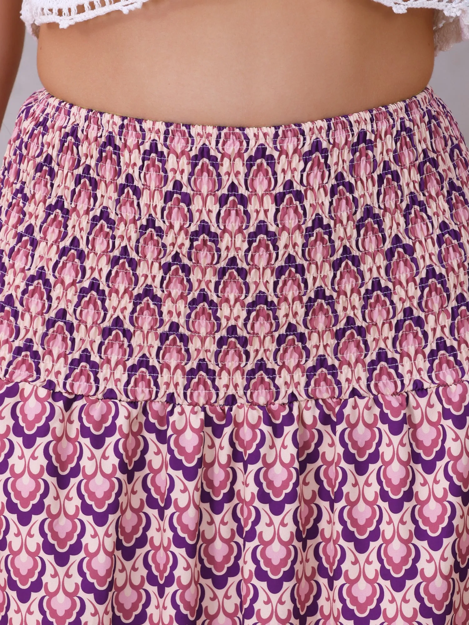 Smocked Waist Flowy Swing Boho Floral Dress Skirt sold by Allegra K product image thumbnail 4