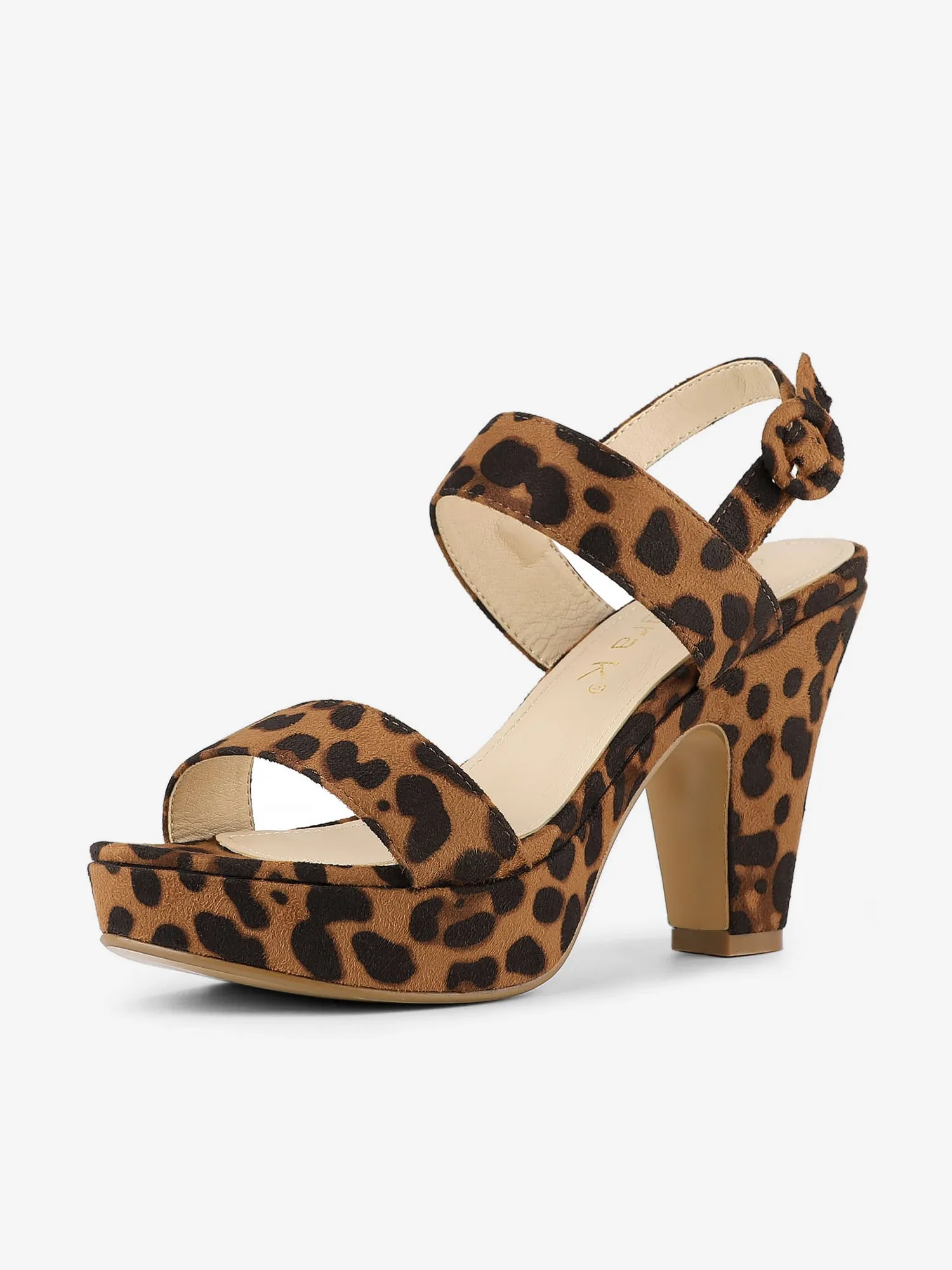 Platform Chunky High Heel Faux Suede Slingback Sandals sold by Allegra K