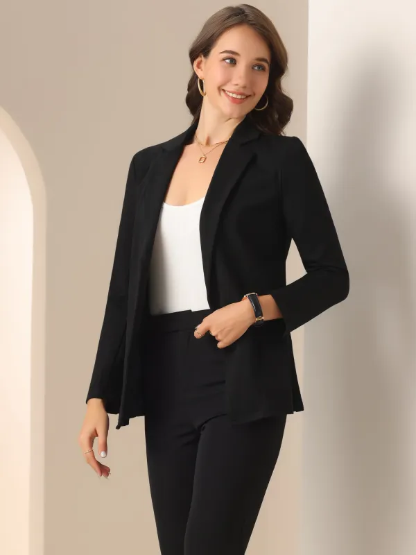 Long Sleeve Work Office Open Front Blazer sold by Allegra K