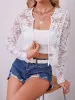 Lace Long Sleeves Open Front Cropped Shrug sold by Allegra K