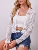 Lace Long Sleeves Open Front Cropped Shrug sold by Allegra K
