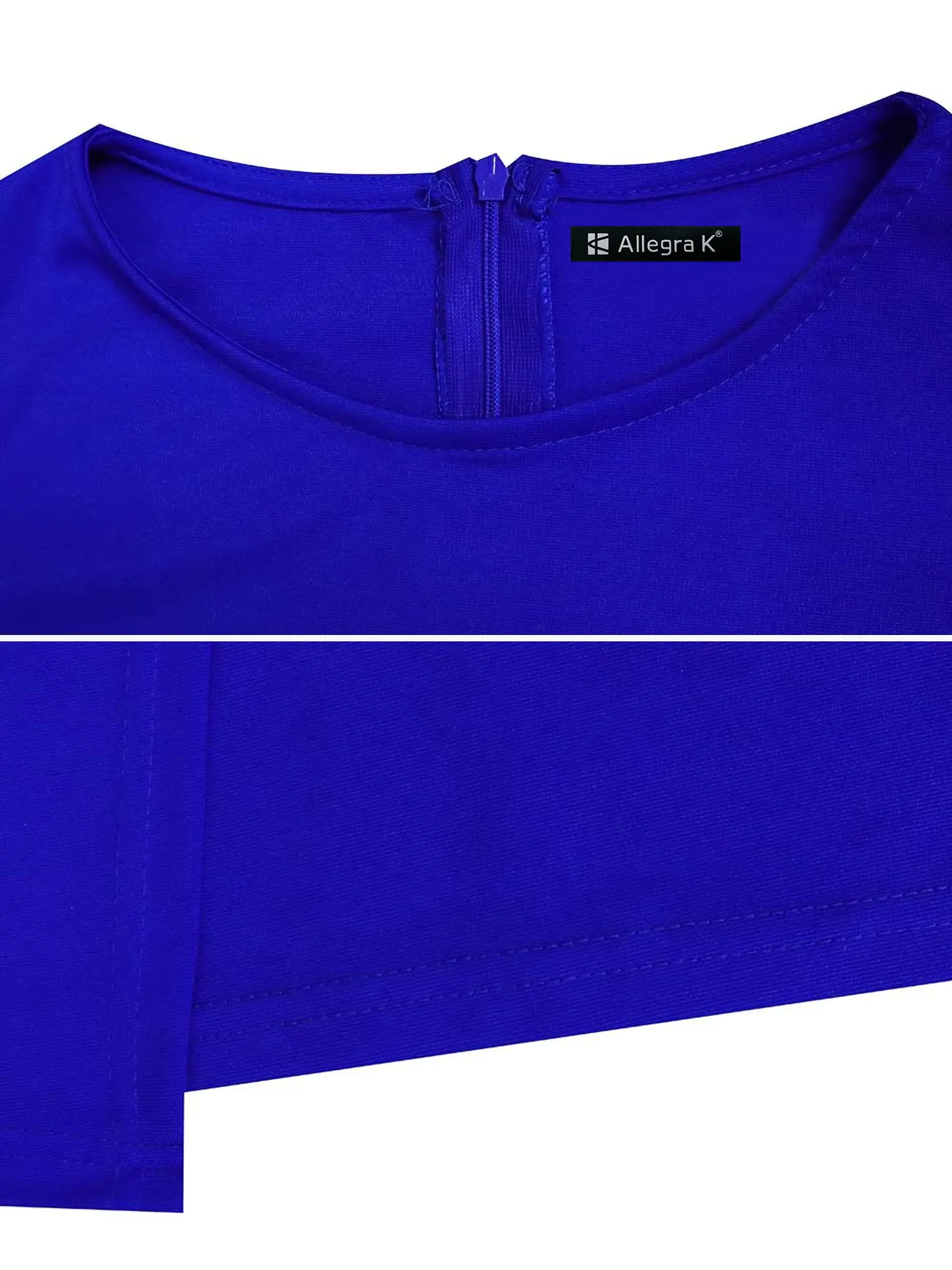 Elegant Flutter Ruffles Short Sleeves Solid Color Midi Slim Sheath Office Dress sold by Allegra K product image thumbnail 4