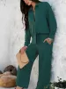 2 Pieces Long Sleeves Button Down Shirt & Wide Legs Pants Set sold by Allegra K