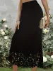 Solid Color Hollowed Out Fishtail Midi Skirt sold by Allegra K