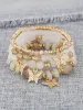 Bohemian Multi-Layered Beaded Butterfly Pendant Bracelets sold by Allegra K