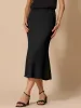 Texture Stretchy Bodycon Mermaid Midi Skirt sold by Allegra K