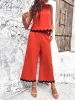 2 Pieces Colorblock Sleeveless Top & Wide Leg Pants Set sold by Allegra K