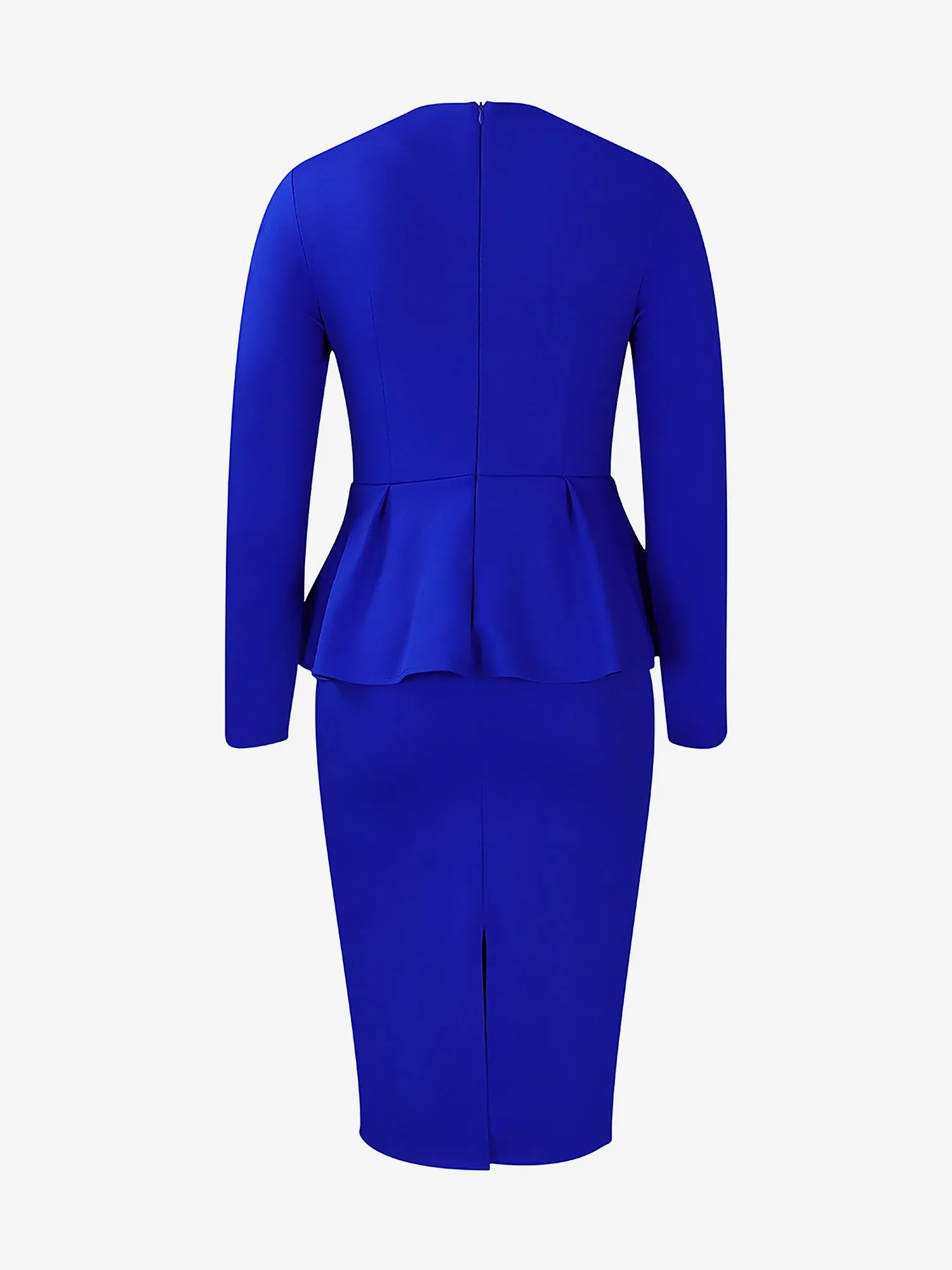 Flattering Slim Fit with Hidden Zipper Solid Color Long Sleeves Midi Sheath Date Nights & Cocktail Parties Dress sold by Allegra K product image thumbnail 3