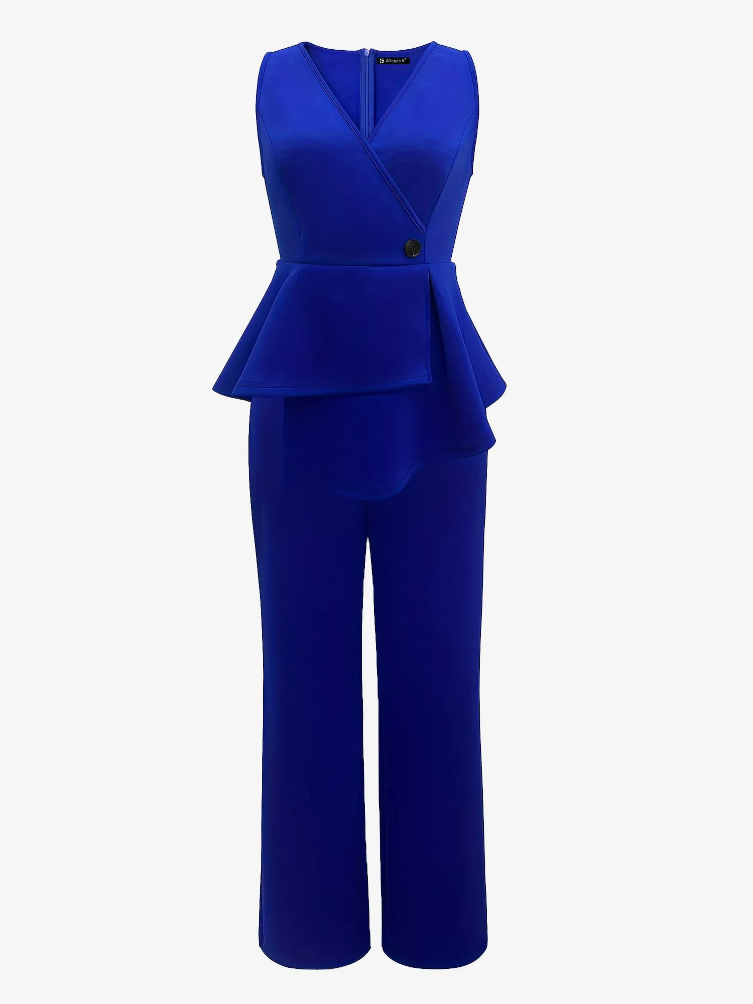 2 Pieces Sleeveless Peplum Top & Straight Leg Pants Set sold by Allegra K product image thumbnail 4