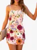 Floral Embroidery Spaghetti Strap Mini Dress sold by Allegra K